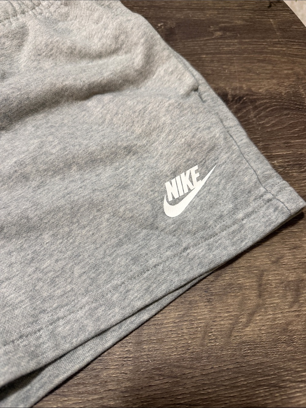 Nike Sweat Shorts Womens Size Large Grey Sportswear Club Fleece Swoosh Logo - Picture 2 of 5